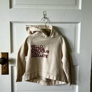 Zara cream kids cropped hoodie. Size 6, but fits small.